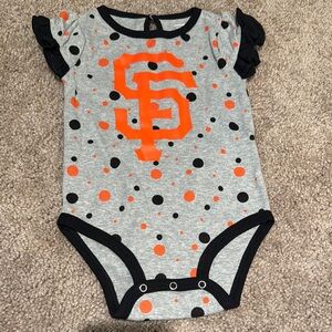 💜 3 for $10 Genuine Merchandise Gray and Black Bodysuit with Team Logo
